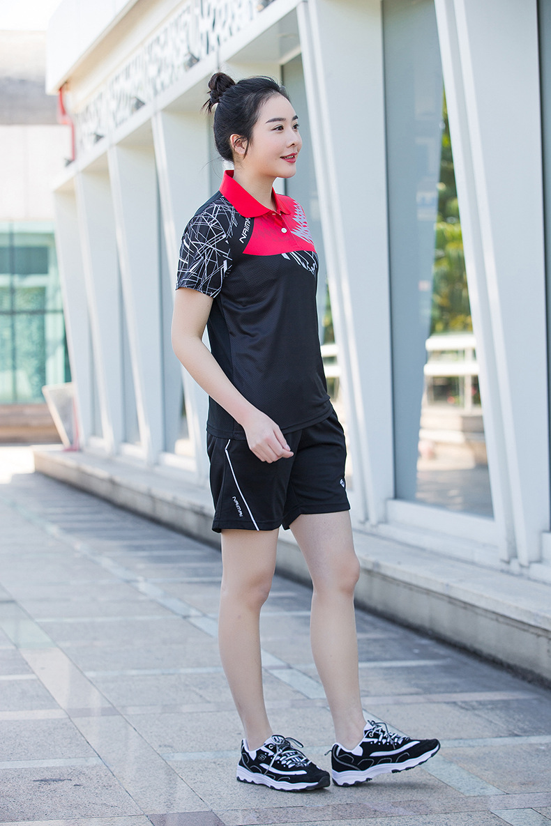 秋冬新款翻领乒乓球服套装男款速干比赛训练队服定制女款羽毛球服