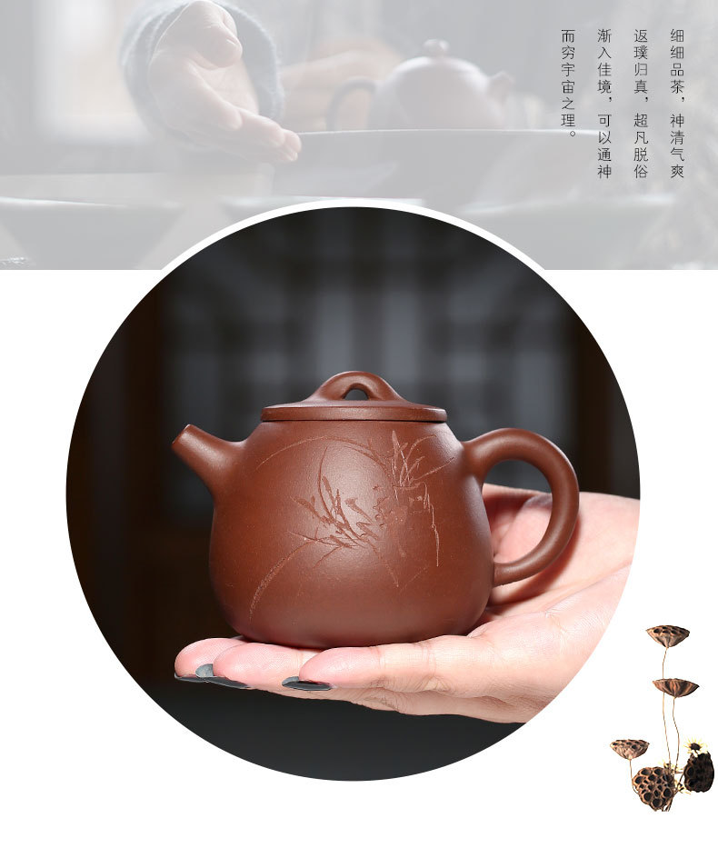 宜兴紫砂壶高石瓢壶代理原矿紫泥周婷纯全手工制茶壶茶具礼盒代发