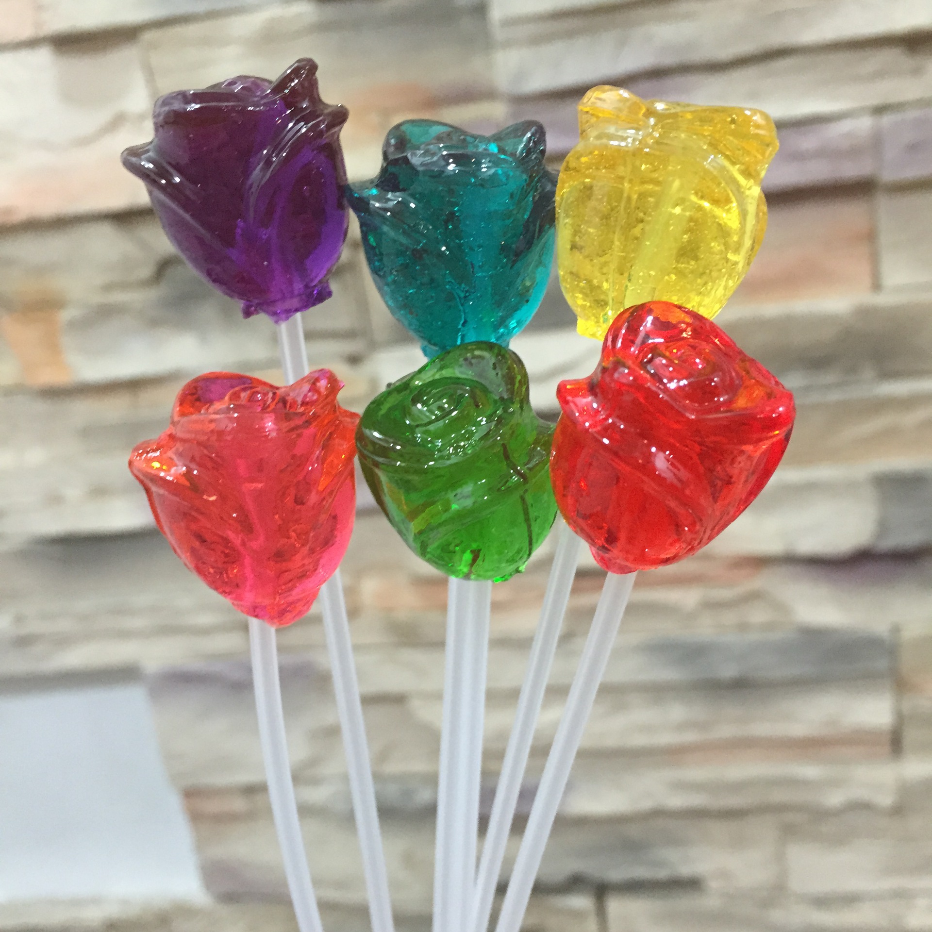 百嘉尚长棒玫瑰五角星心形棒棒糖儿童可爱创意糖果送礼批发整包价