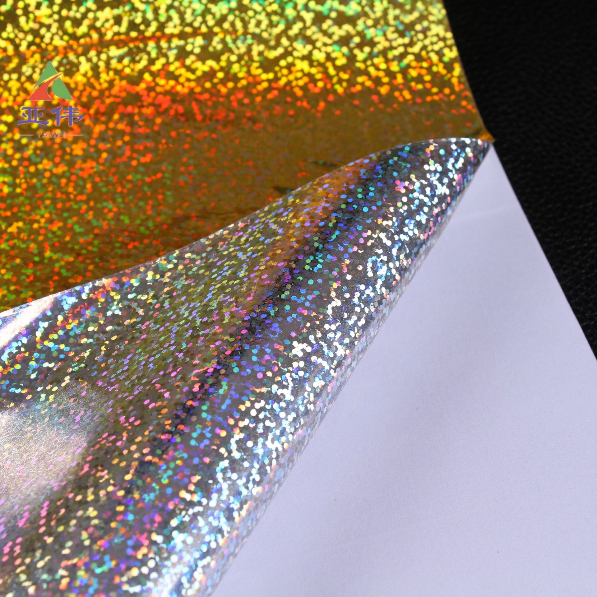 厂家直销镭射大麻点不干胶定做银色金色大麻点不干胶印刷材料