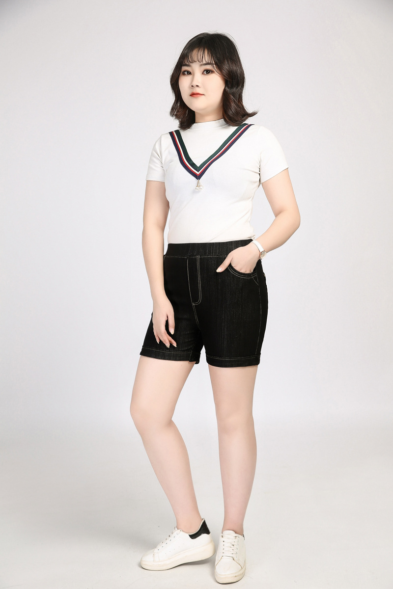 300斤大码高腰牛仔短裤女夏装胖mm200斤女裤宽松加肥加大显瘦短裤