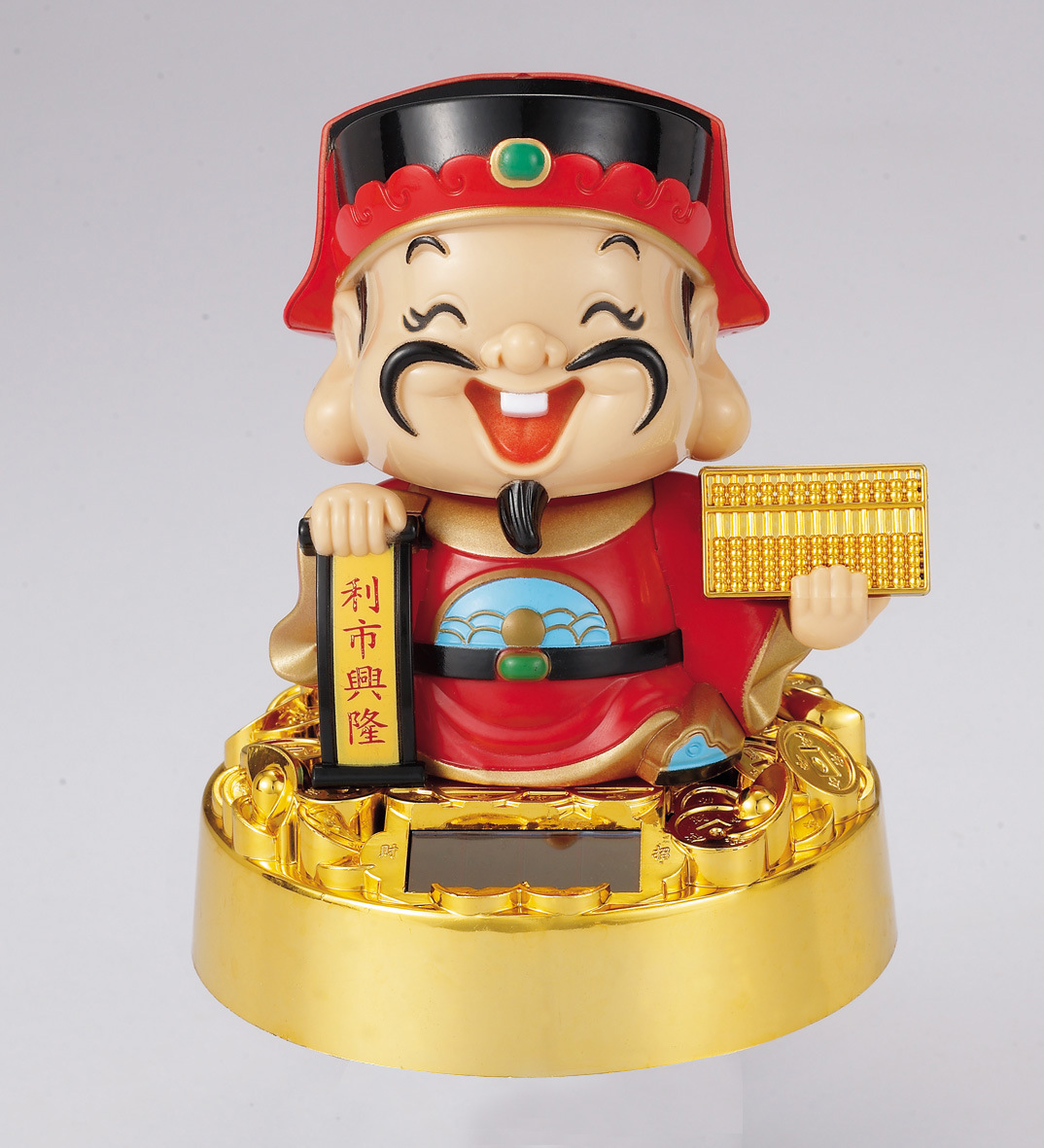 财神摆件中号供应太阳能财神q版五路财神创意开业礼品招财摆件