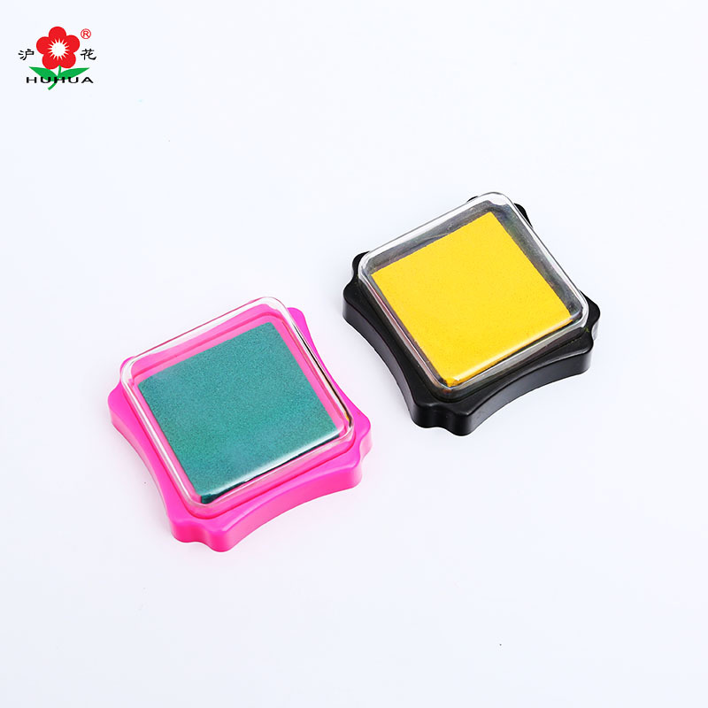 沪花水粉印台diy彩色方形水性印台幼儿园儿童手指画涂鸦印泥印台