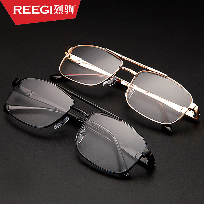 超轻树脂老花镜金属大框简约舒适大脸老人老光眼镜男女100-400度