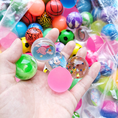 扭蛋实心夜光无毒大号弹弹球实心地摊玩具小球儿童32号彩色弹力球
