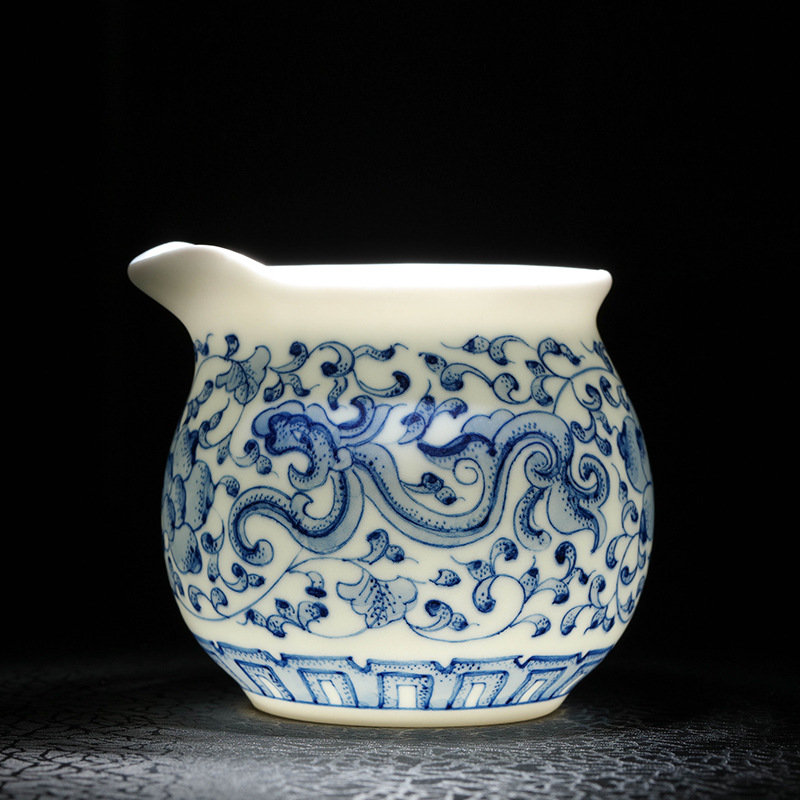 景德镇手绘公道杯青花瓷茶海陶瓷泡茶公杯过滤分茶功夫茶器茶具