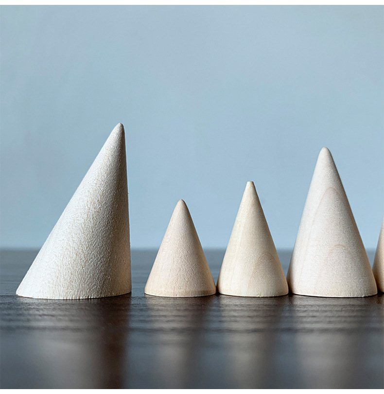 实木圆锥戒指架创意首饰架戒指展示架首饰收纳橱柜定制