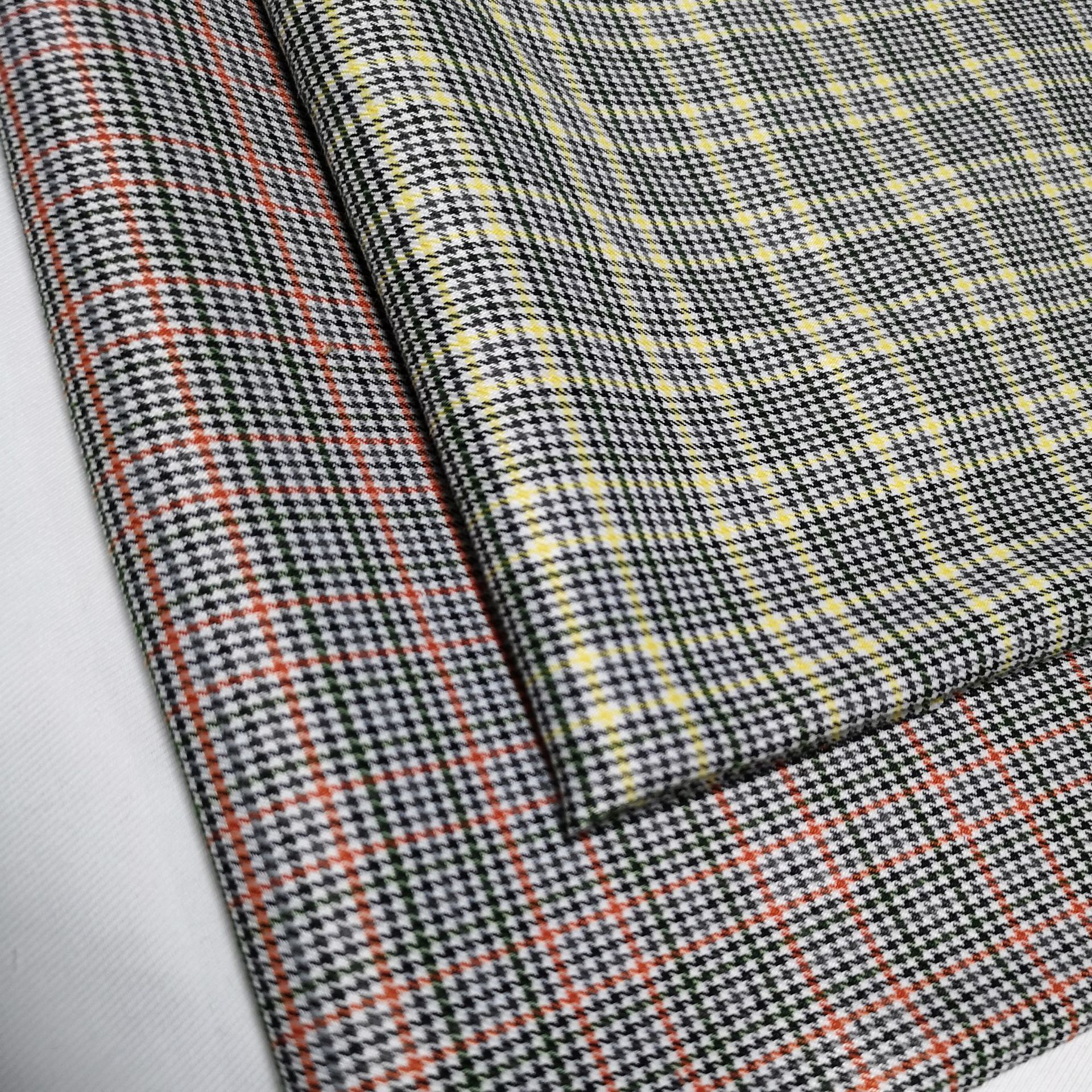 tr色织弹力彩色千鸟格布春夏新款风衣外套靠垫箱包鞋帽家纺面料