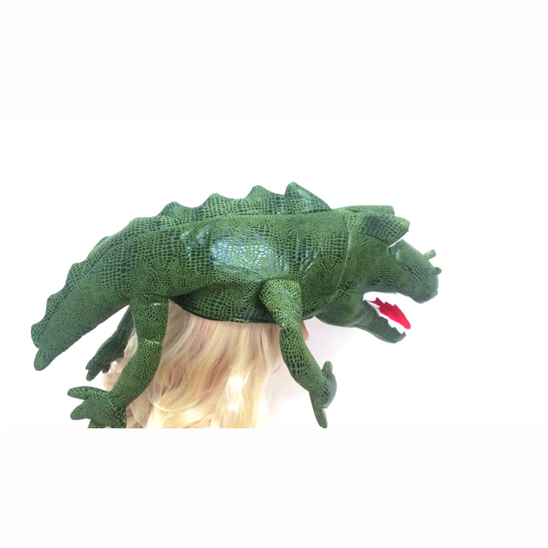 万圣节鳄鱼帽子 动物帽 鳄鱼头套罩 角色扮演化妆舞会表演道具