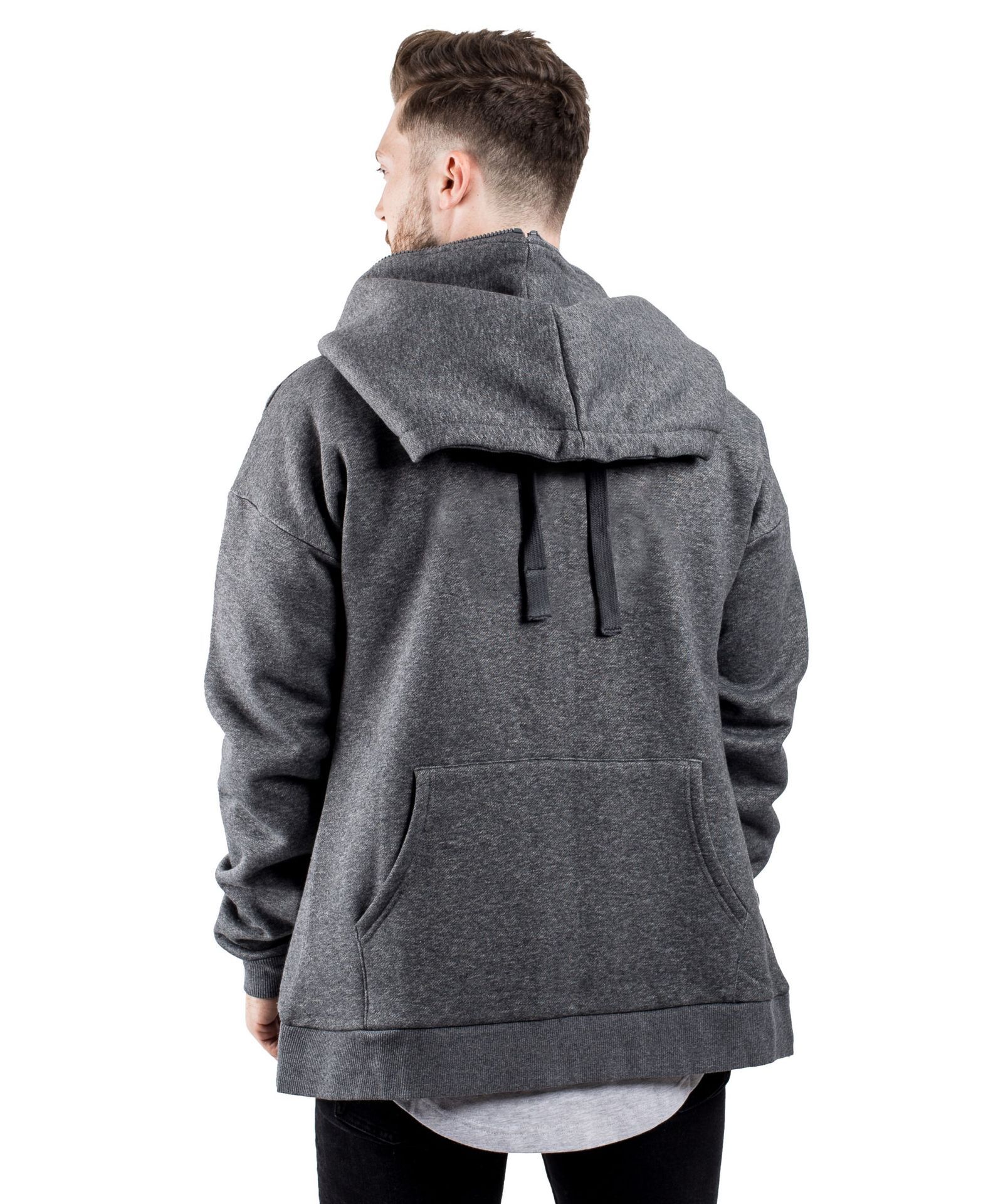 肌肉兄弟新款正反两面穿连帽卫衣男士运动休闲双面穿外套批发定制