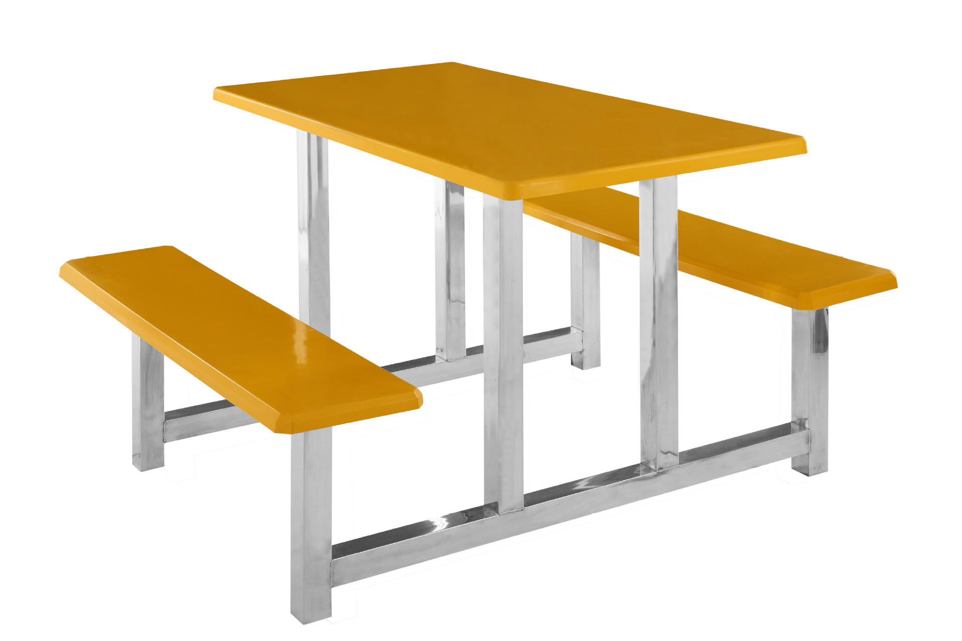 佛山厂供应四人连体桌椅不锈钢快餐桌椅肯德基餐桌食堂餐桌椅君起