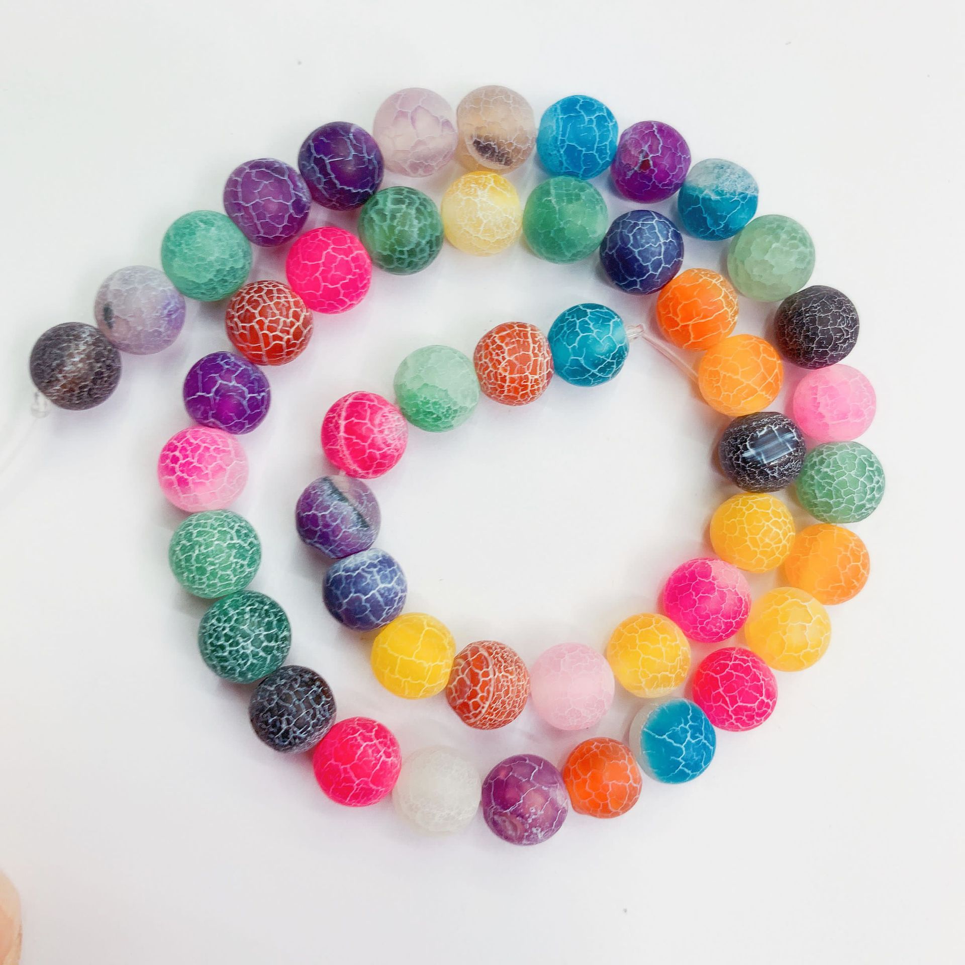 天然彩色风化玛瑙散珠玛瑙珠串饰品配件 diy手工珠串项链材料批发