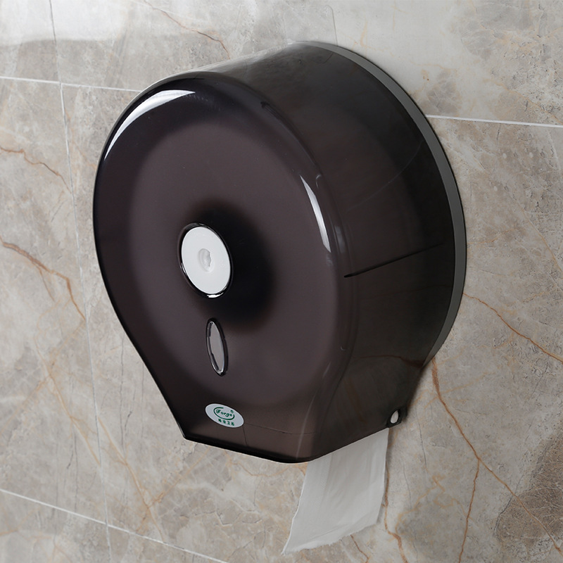 公共厕所大卷纸盒 酒店卫生间防水大盘卷纸架 壁挂式防水打孔纸盒