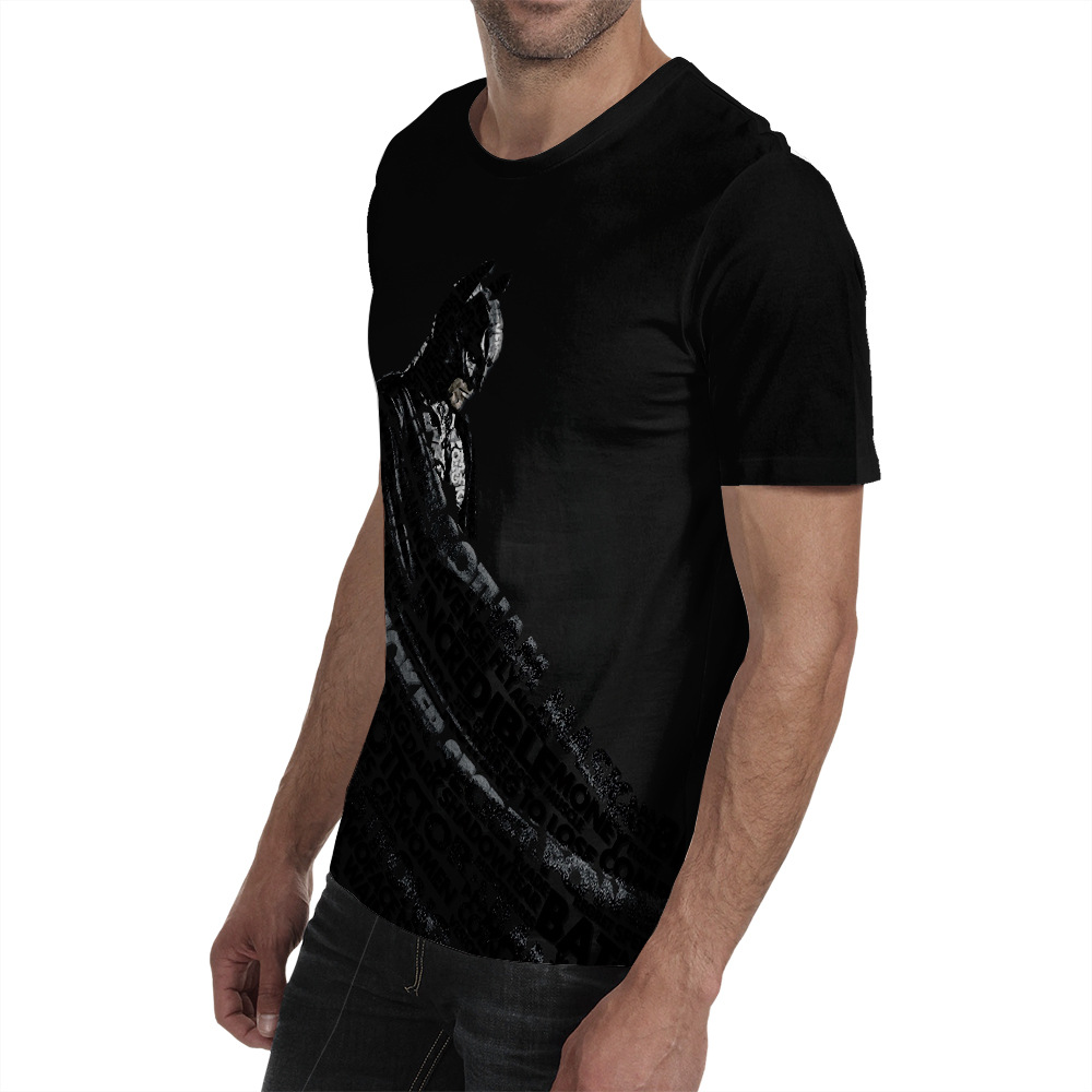 亚马逊爆款2019夏季新款蝙蝠侠上衣 修身型男装短袖t恤