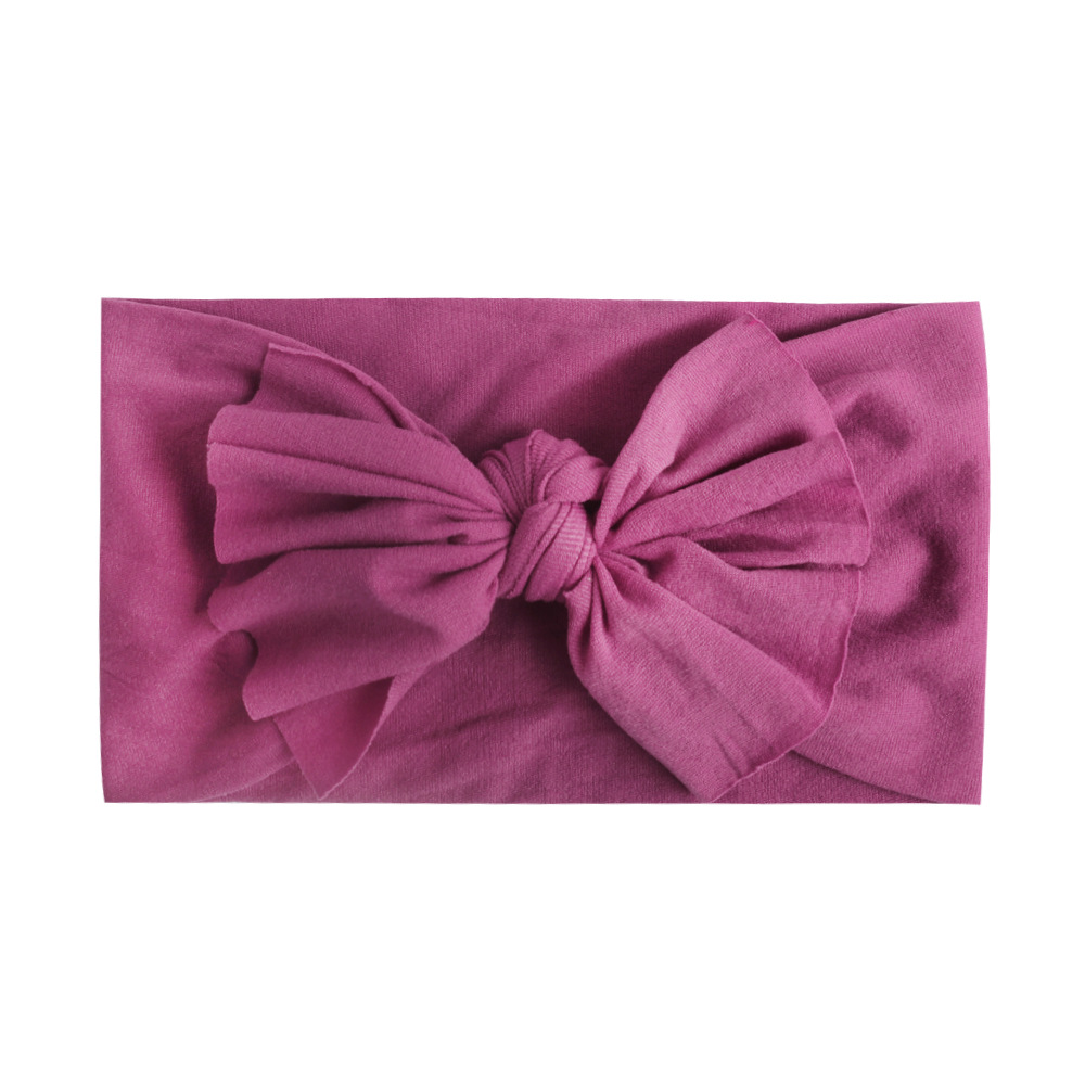 柔软尼龙丝袜儿童宽发带单层蝴蝶结儿童婴儿头带头饰23色现货