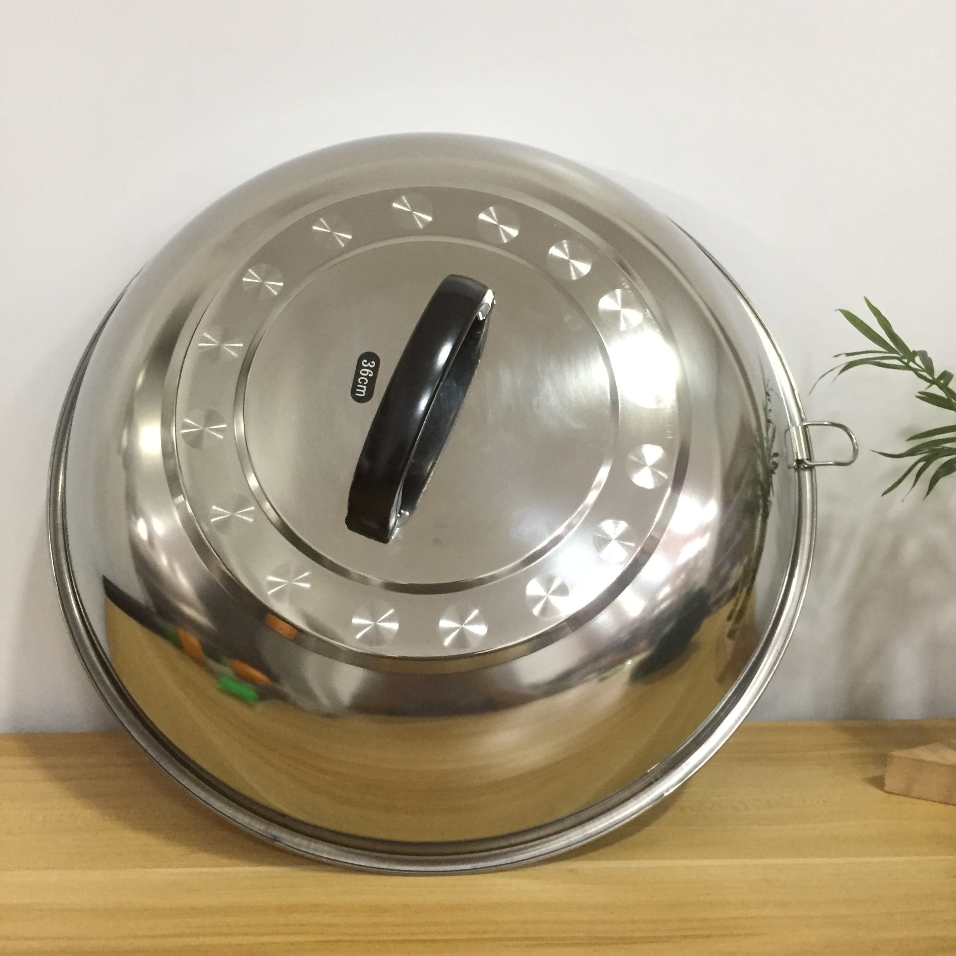 不锈钢无磁锅盖鼓型炒鼎盖 多用盖加厚特大钢盖36-50cm