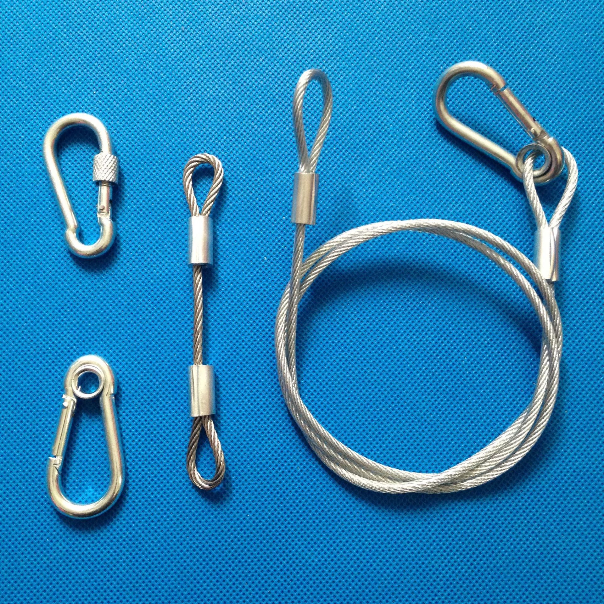 304不锈钢安全绳钢丝绳制品加工钢丝绳压端子带耳安全绳定制