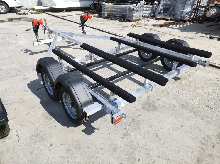 摩托艇拖车 铝合金材质拖车 厂家铝合金双轴拖车双托运输承重车