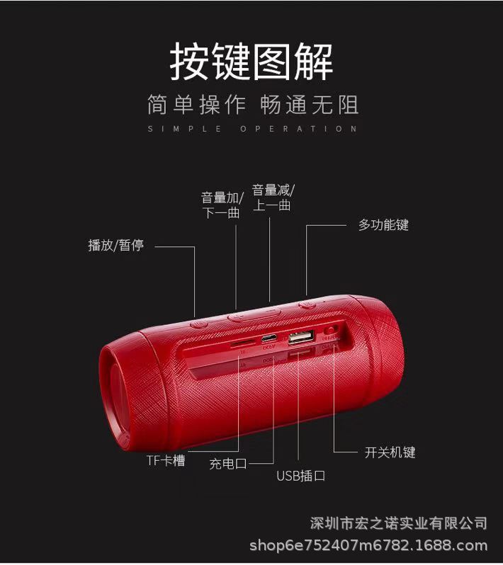 新款蓝牙音箱 户外重低音炮mini2 金属无线蓝牙音箱 便携迷你音响