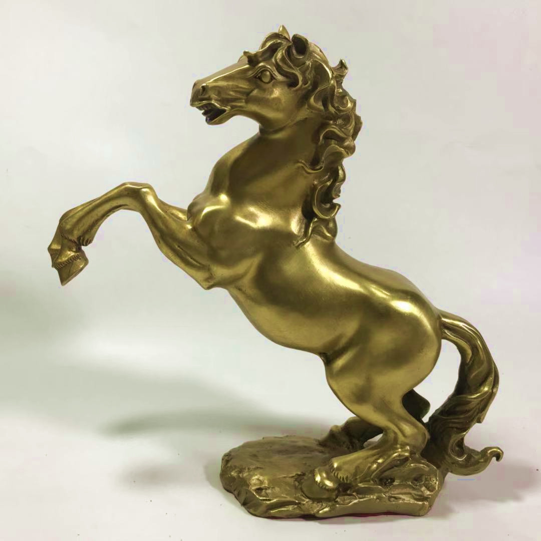黄铜生肖马摆饰兽马跃马铜器批发铜马摆件家居书房办公室工艺品