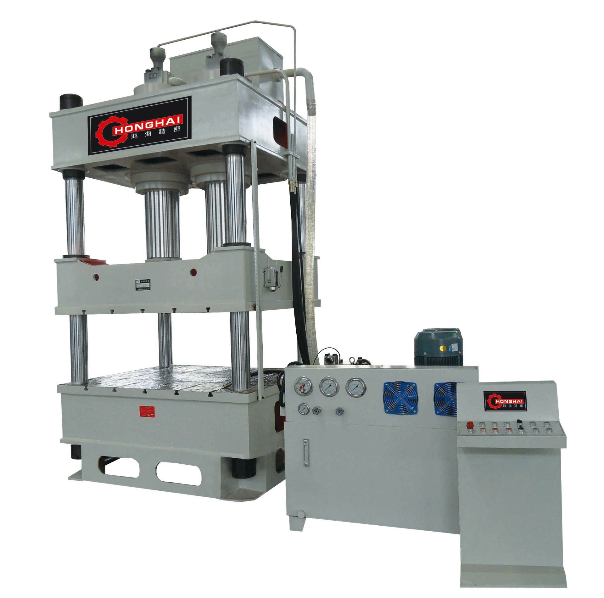 现货批发100吨快速四柱三横梁液压机钢板校平行程可调