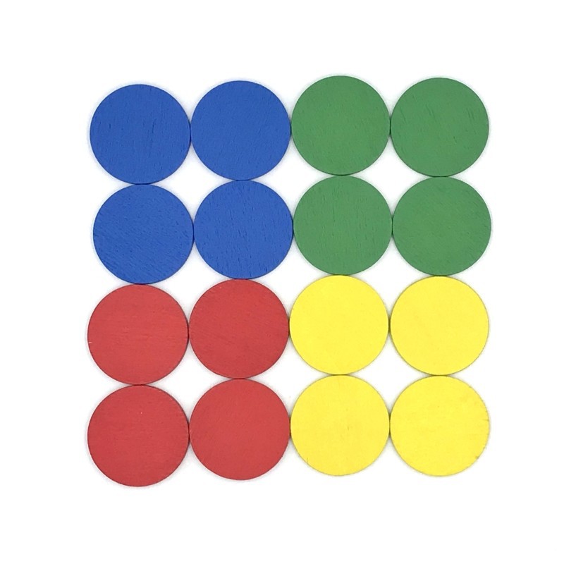 厂家直销3cm彩色木圆片木质筹码币幼儿园教学道具彩色空白圆木片