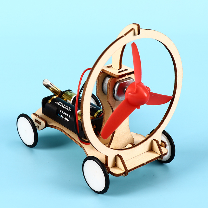 小学生科学实验玩具科技小制作材料电动风力小车f1空气动力赛车