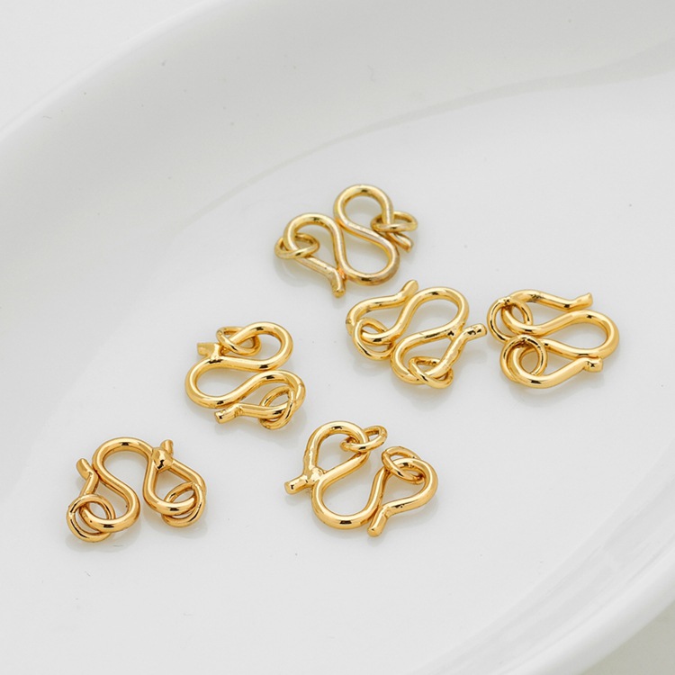 工厂直销 美国14k包金保色尾扣m扣diy连接口项链扣饰品配件批发