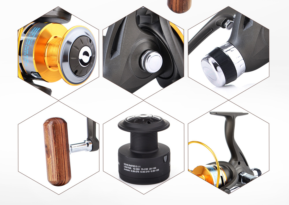 爆款渔轮 tr3000-6000金属摇臂渔线轮 鱼线轮 纺车轮雪狼渔具批发
