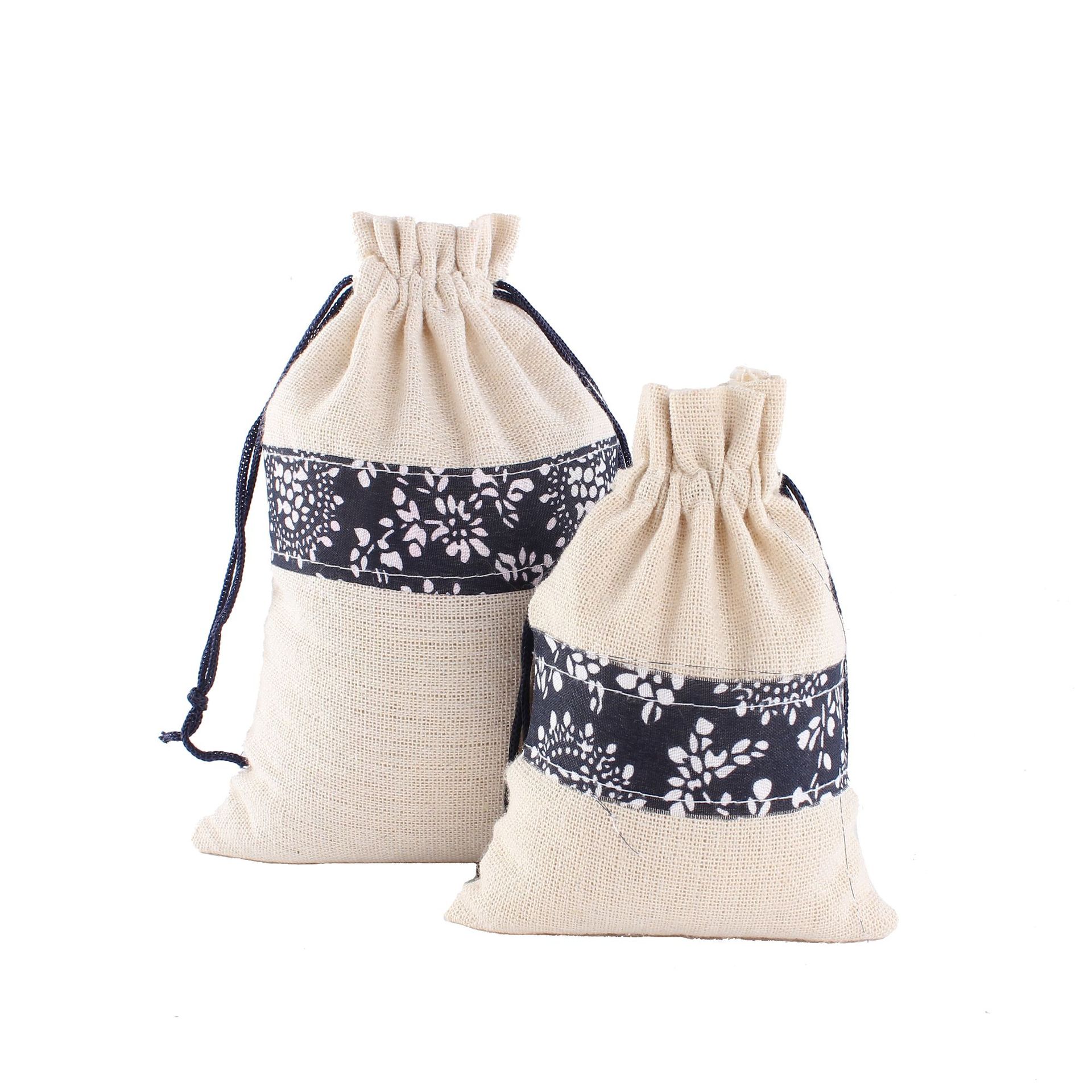 中国风青花瓷棉布袋 束口棉布袋 空香囊环保束口包装收纳棉布袋