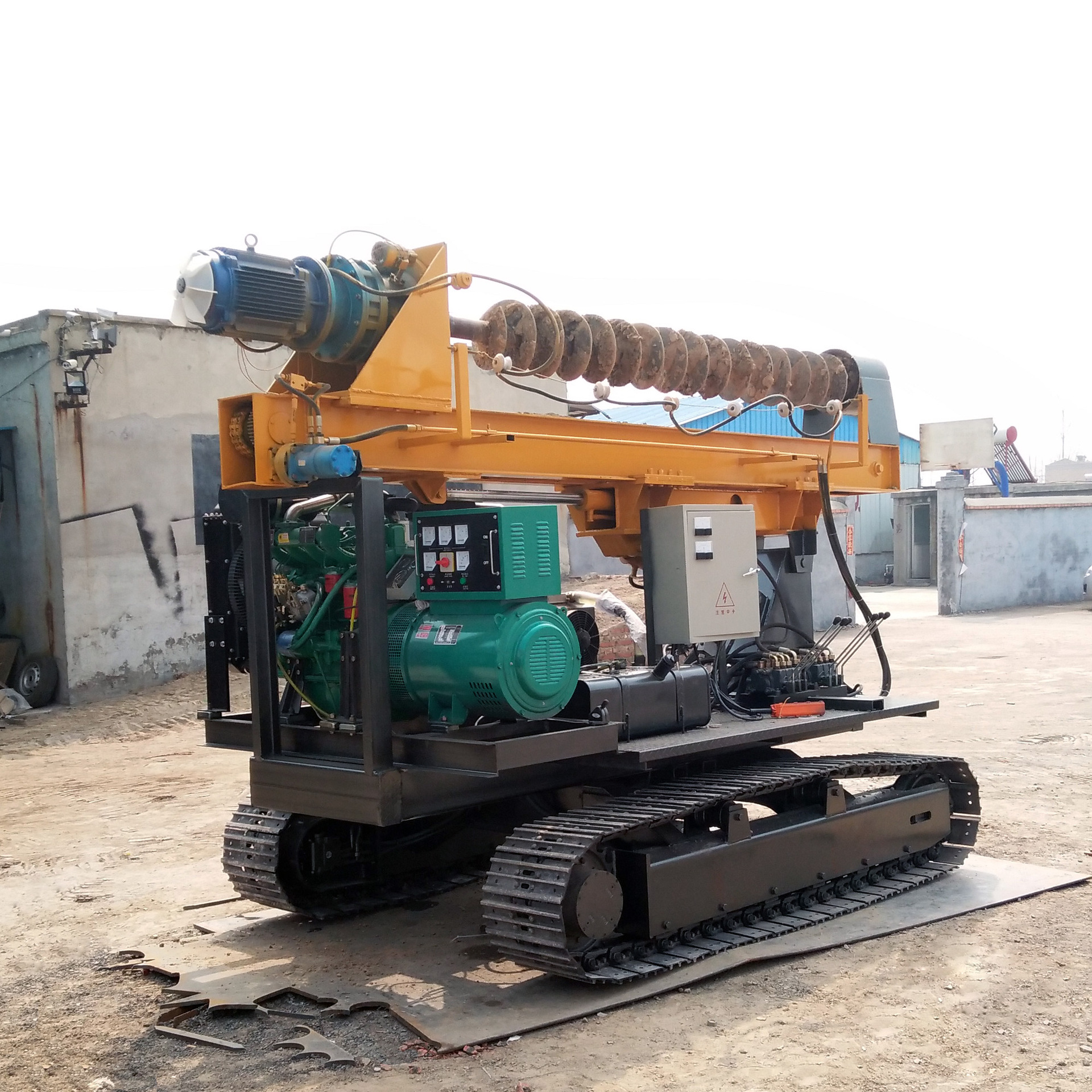 履带螺旋钻孔打桩机 光伏螺旋钻孔机 履带式地基打桩机 360度旋转