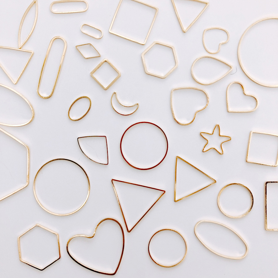 diy合金电镀配件批发 个性k金三角圆形几何图形耳饰基础配件耳饰