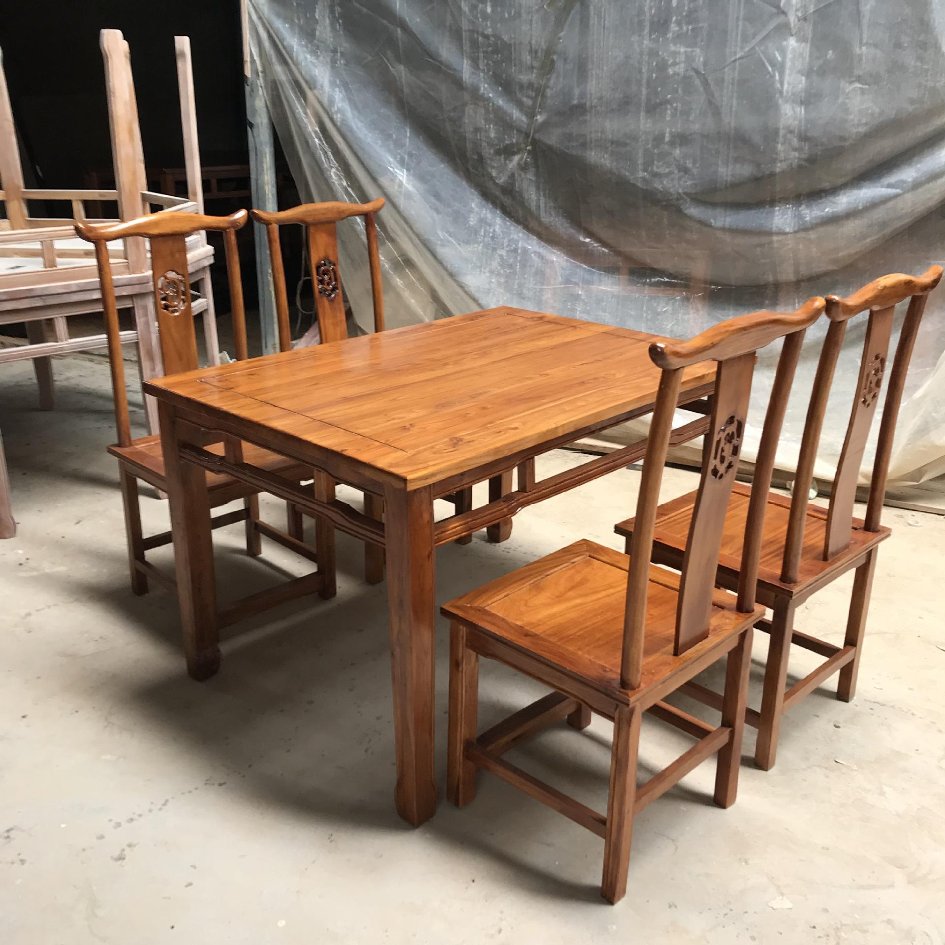 正方形桌子经济型饭店桌椅组合四方桌仿古面馆家用餐桌实木八仙桌