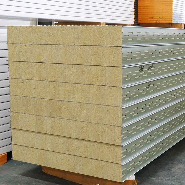 定制批发防火岩棉夹芯板复合保温板彩钢板墙板工厂车间净化板隔墙