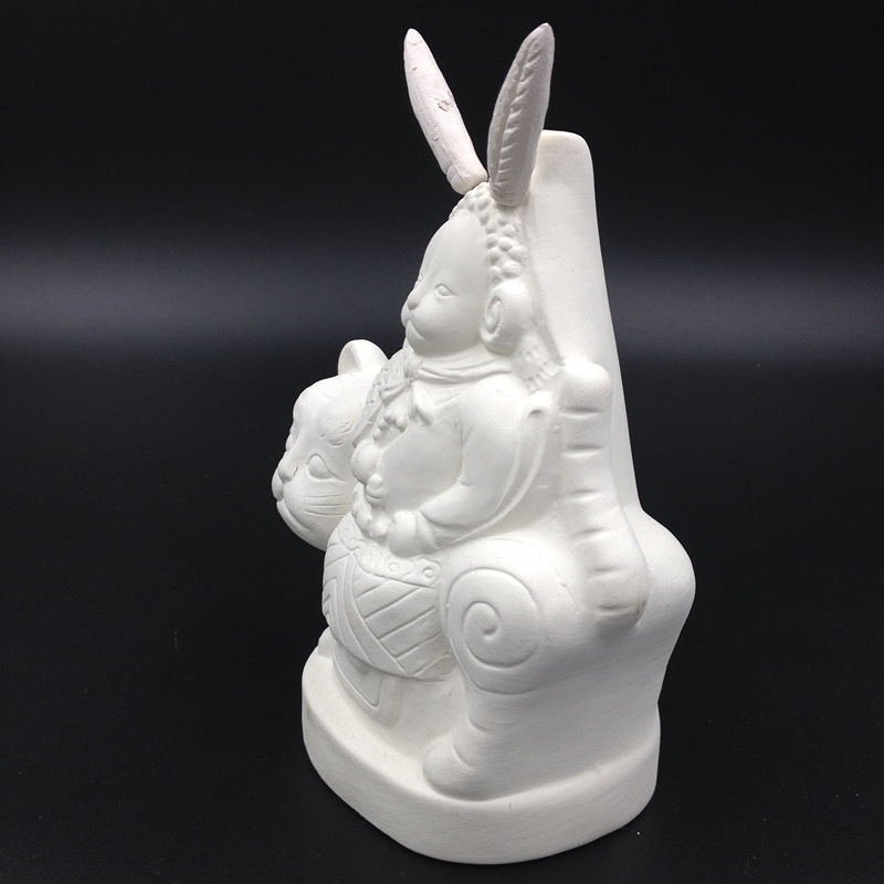 老北京兔爷白坯 石膏白坯兔儿爷 十二生肖手工diy美术绘画