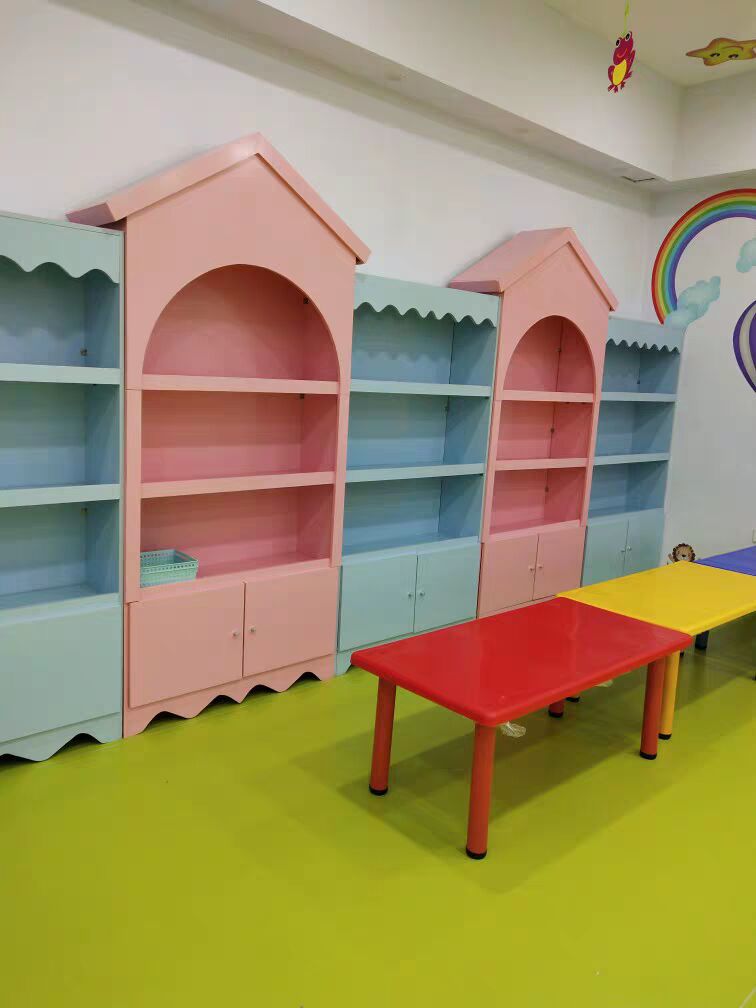 木质图书馆展柜儿童书柜幼儿园书架绘本馆货架儿童乐园玩具展示柜