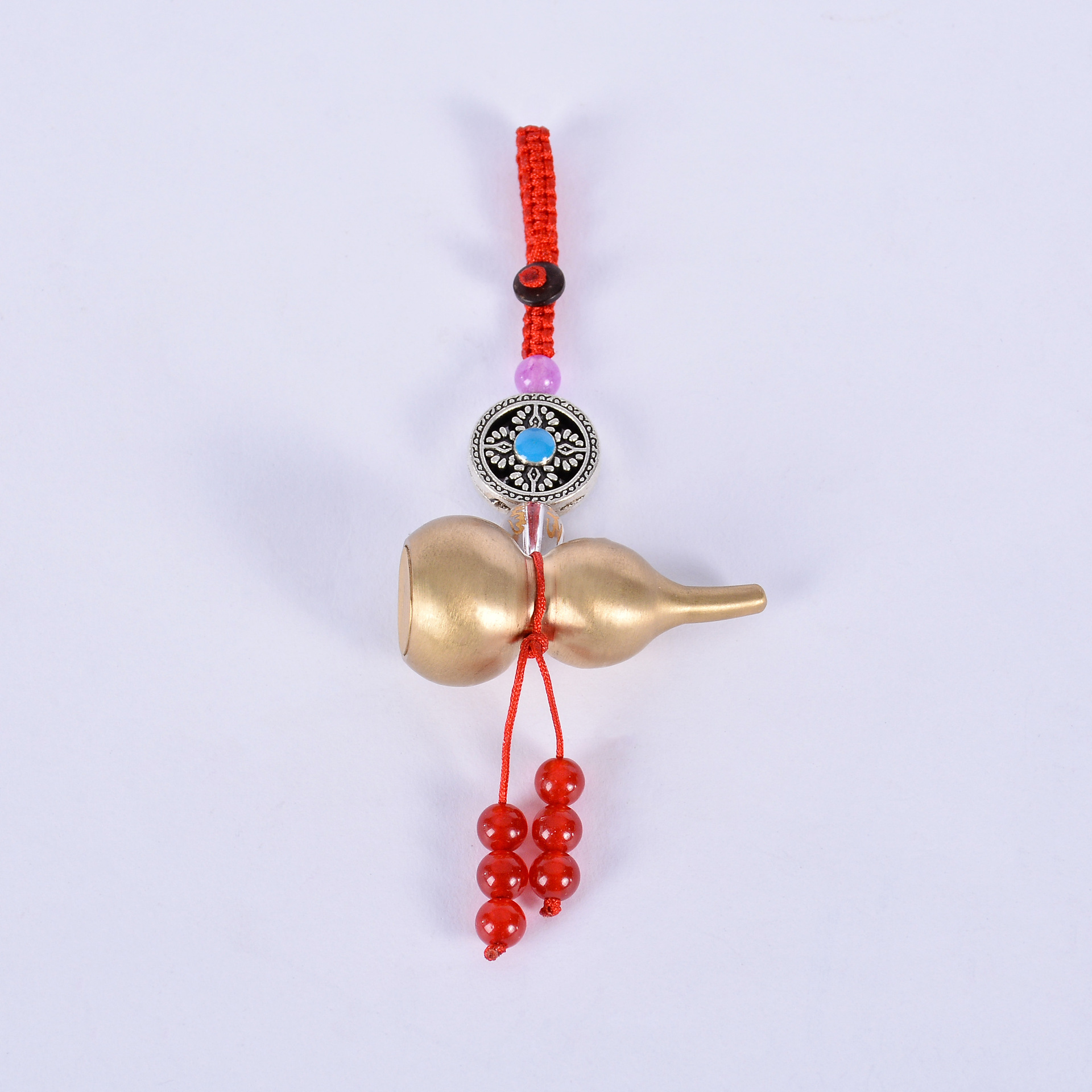 Chinese Knot Can Open Copper Gourd Hanging Gourd Qing Dynasty Five Emperors' Coins Automobile Hanging Ornament Gourd Listing