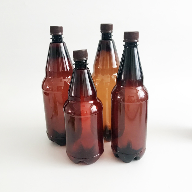 厂家批发 pet透明塑料啤酒瓶 一升透明水瓶 酒水饮料液体包装瓶
