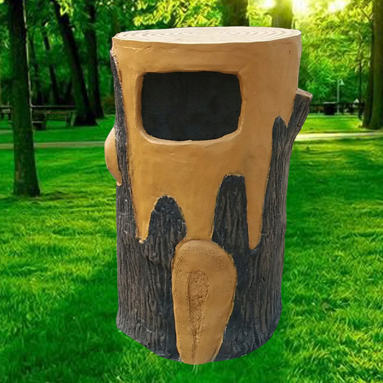 水泥仿木垃圾桶景区果皮箱仿木垃圾桶小区公园环卫创意水泥垃圾箱