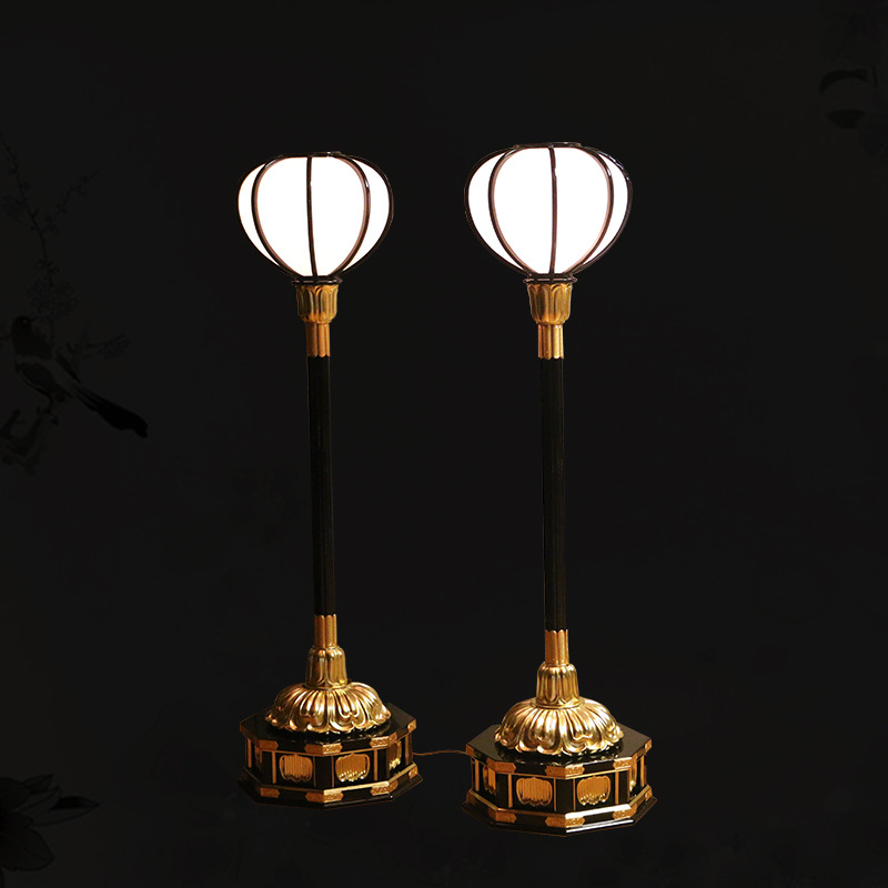 佛堂宫灯落地式雪洞佛台佛灯插电式落地供灯一对佛具工艺品