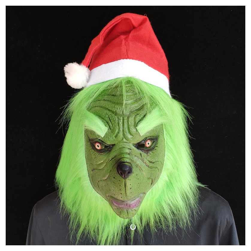 万圣节圣诞怪杰手套格林奇面具绿毛怪头套鬼灵精格林奇偷走圣诞节