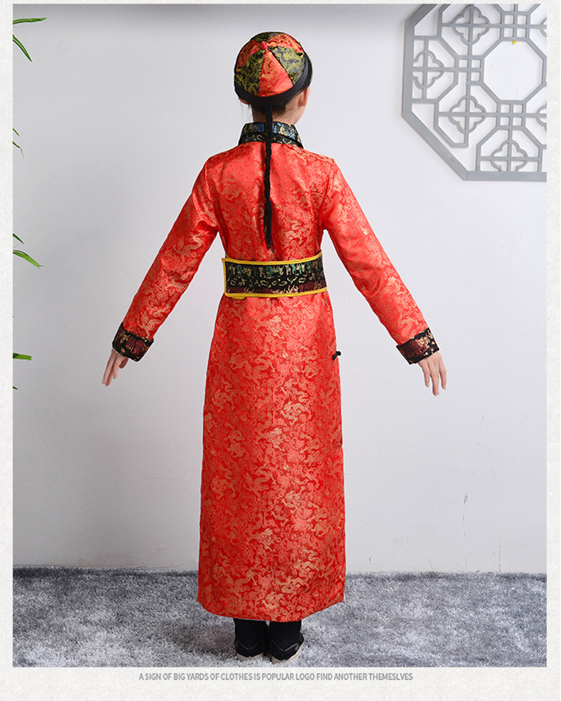 儿童古装男女童清朝太子阿哥服贝勒服满族少爷服男孩古代演出服装