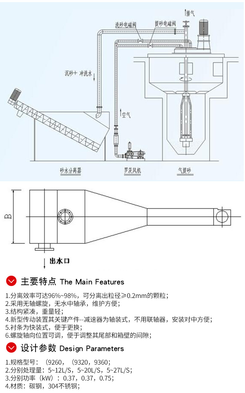 厂家直销旋流沉砂器 定制砂水分离器 hxlc型旋流除砂器全套设备