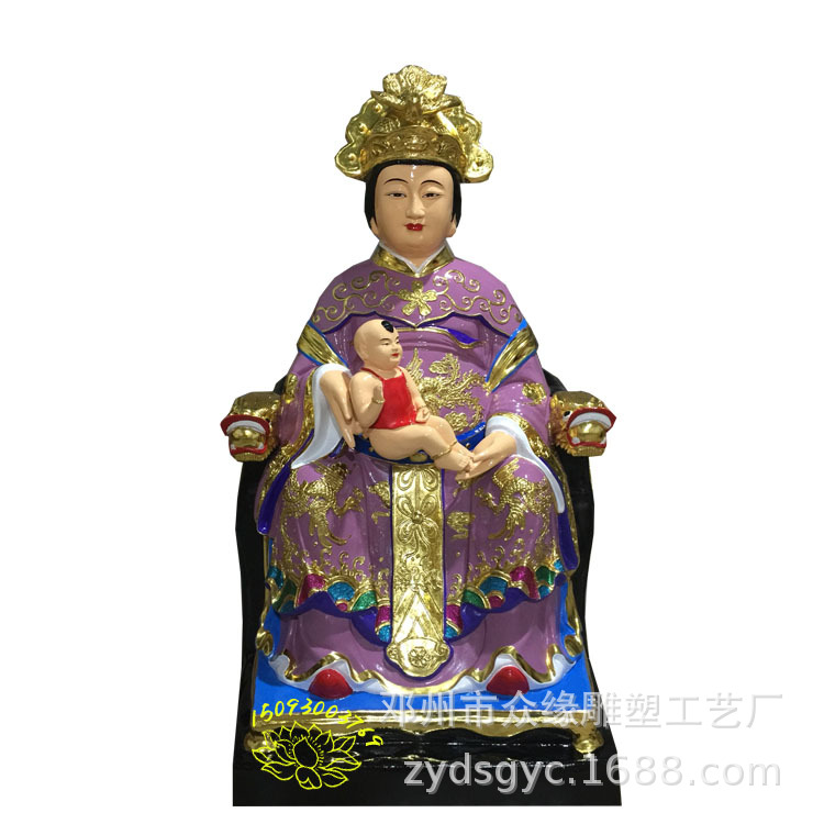 树脂金花娘娘神像 无级老母 教饮夫人佛像 送子奶奶彩绘图片大全