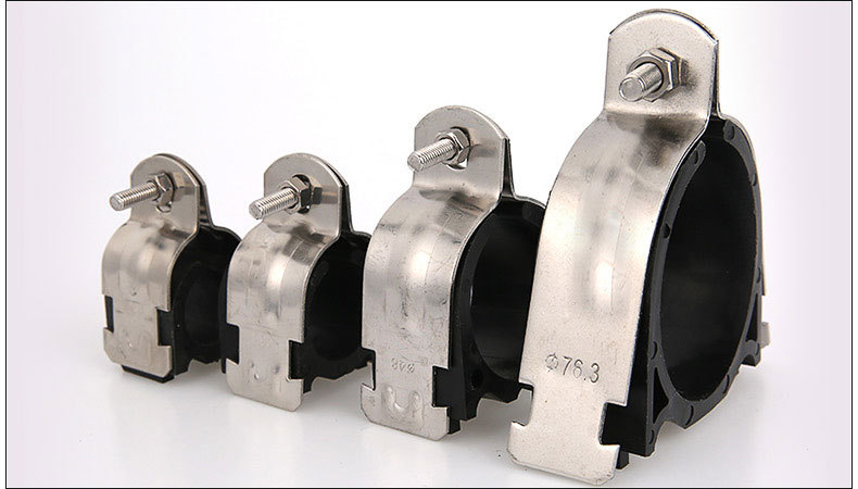 厂家定制 正宗304不锈钢p型卡带防震垫管卡 不锈钢固定管卡