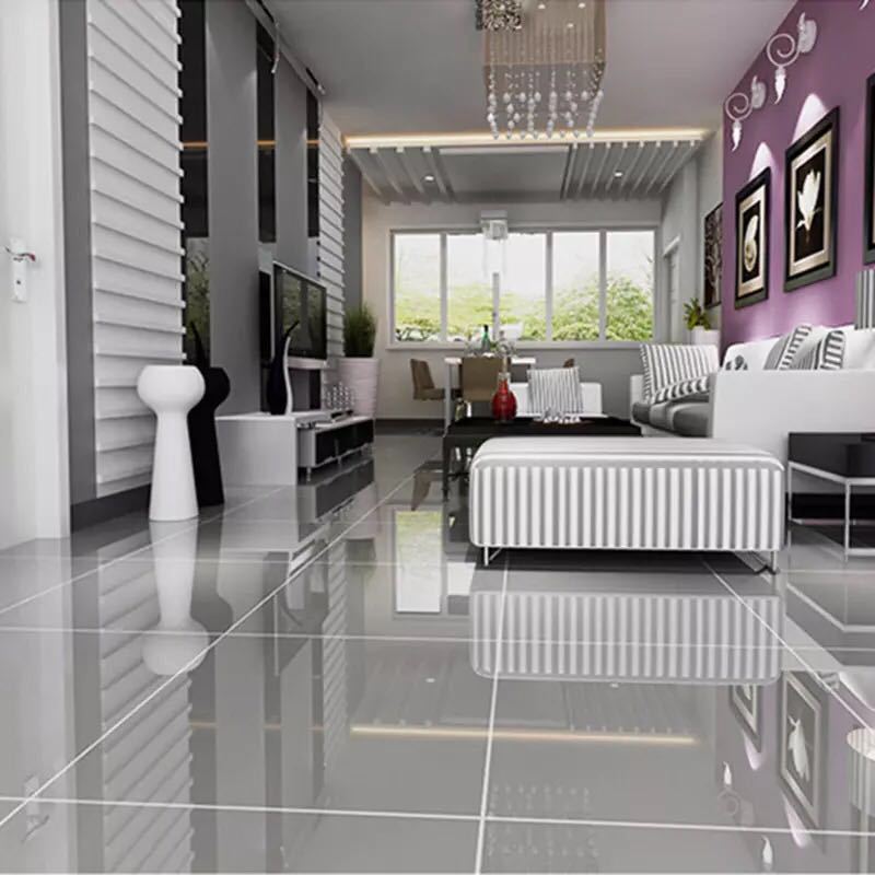 通体玻化砖600*600纯灰客厅地板砖浅灰色玻化瓷砖 优质工程玻化砖