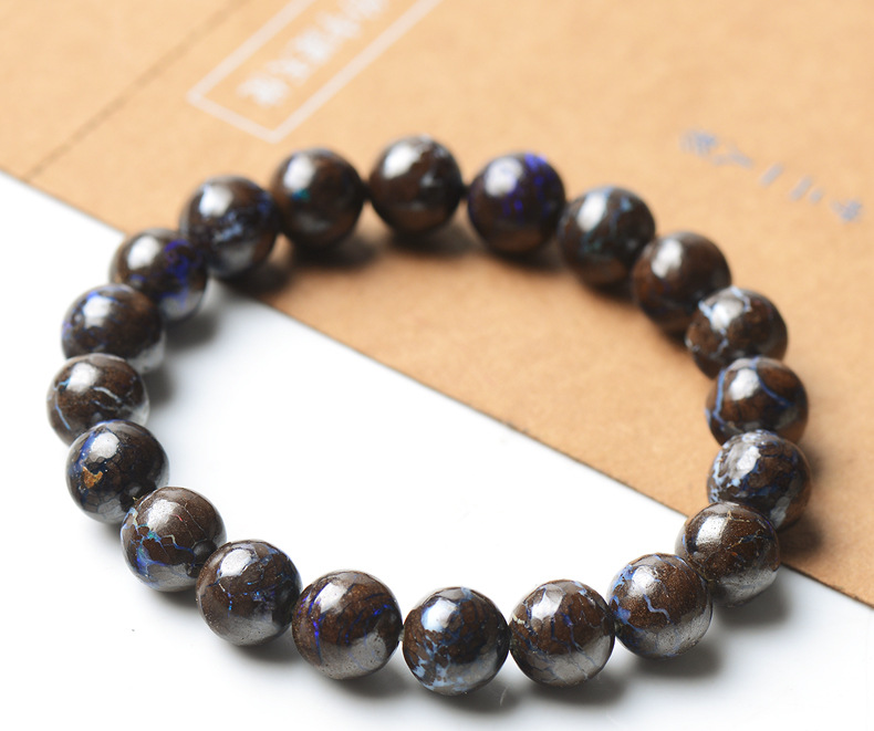 珠王饰品 天然铁欧泊手链火欧泊女澳宝玉石手串 厂家直销一件代发