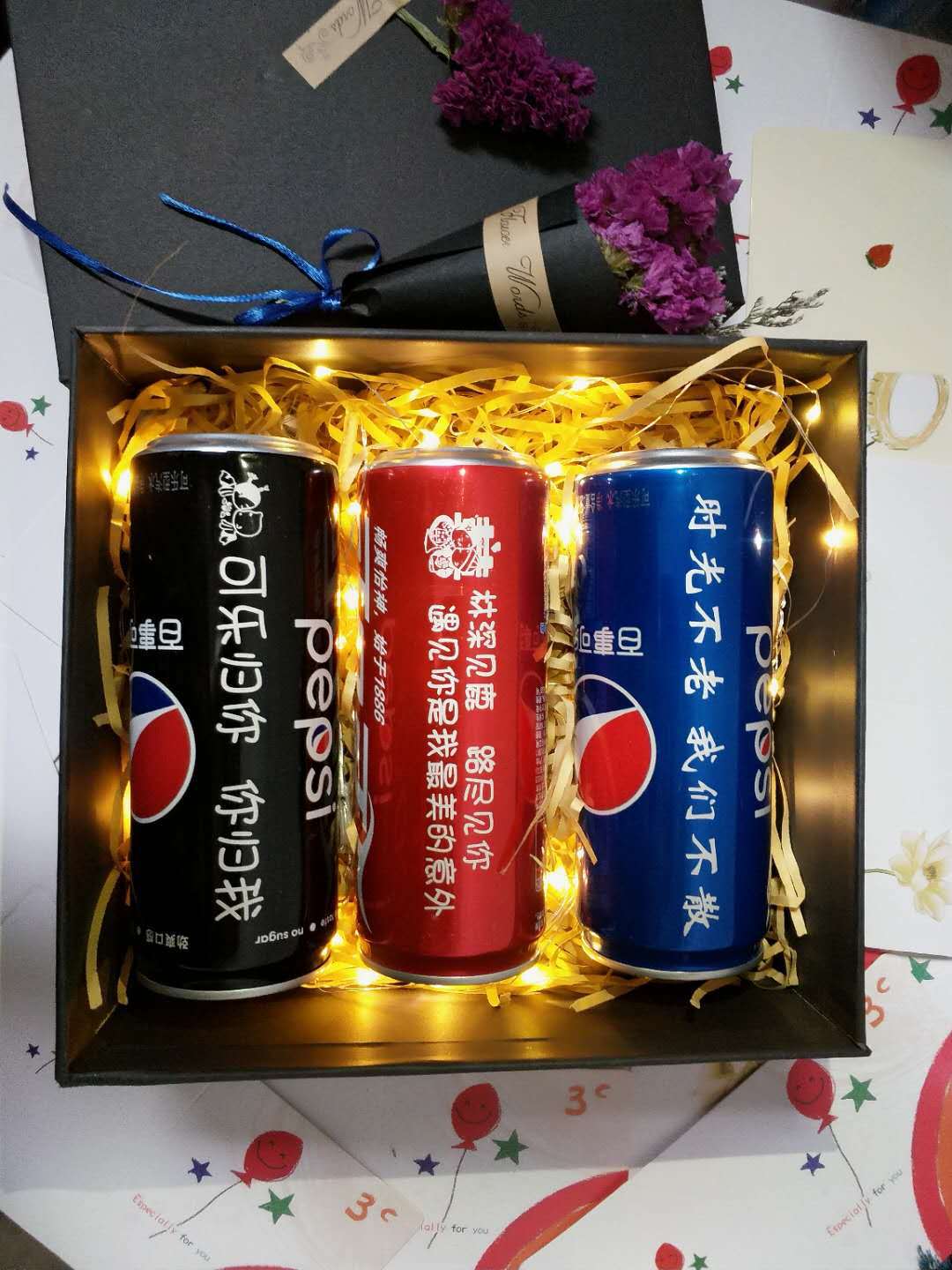 定制可乐礼盒 cola饮料刻字定制百事生日零度无糖diy创意礼物
