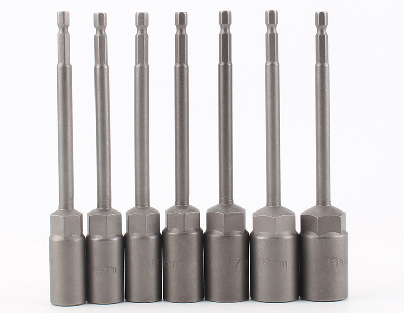 加长加深套筒风批套筒头外六角加深电动螺母套头螺丝刀批头150mm