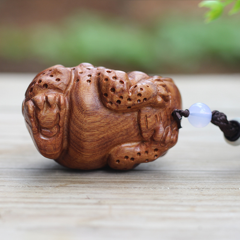 手工精雕天然老挝黄花梨木雕手把件金蝉实木根雕工艺品把玩小件